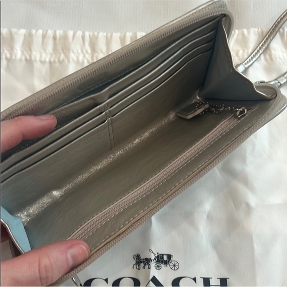 Coach Metallic Silver Wristlet - Picture 3 of 3
